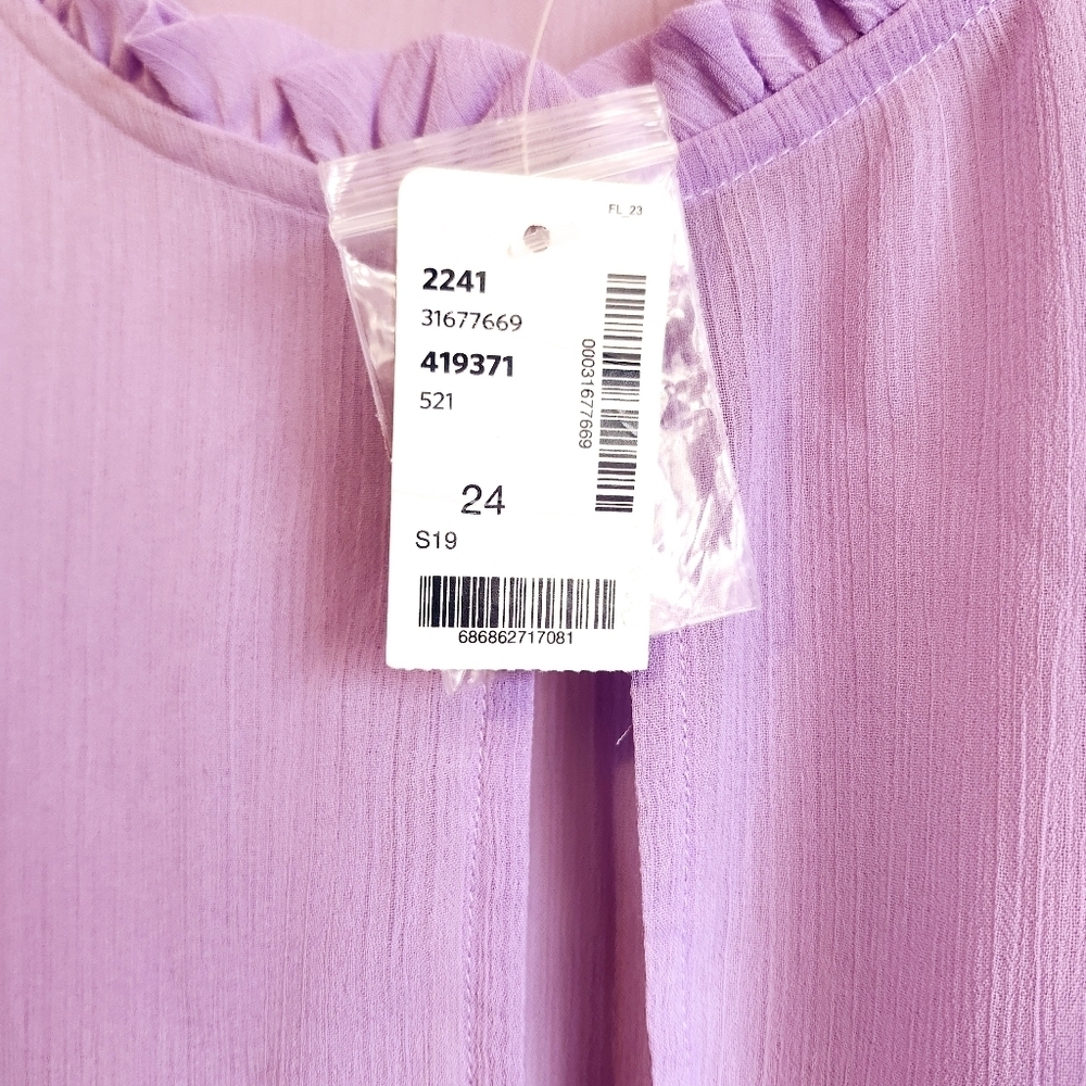 Light Purple Blouse With Flutter Sleeves - Flowy Lightweight Top - Picture 6 of 7